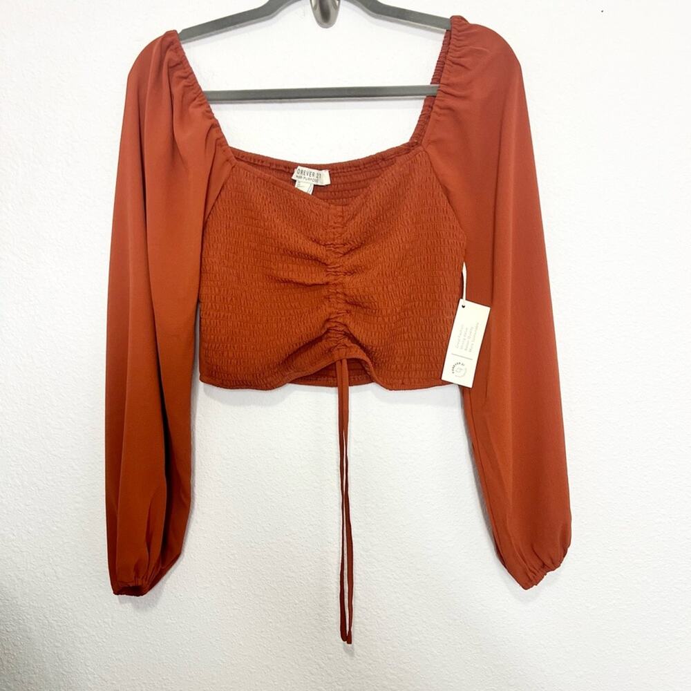 Forever 21 Juniors Ruched Drawstring Top Size Small